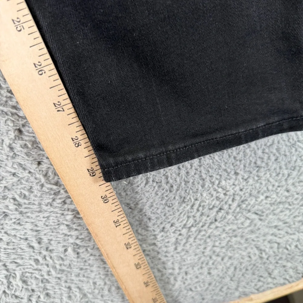 Old Navy Jeans Womens 14 Black Cotton Denim Straight Leg Travel Utility Workwear